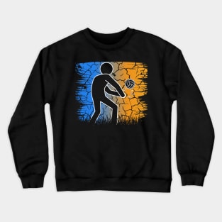 Travel back in time with beach volleyball - Retro Sunsets shirt featuring a player! Crewneck Sweatshirt